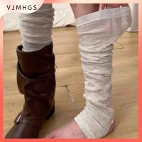 VJMHGS 1Pair สีทึบทึบ ถุงเท้าข้อเข่า ระบายอากาศได้ระบายอากาศ ป้องกันการเสียดสี ถุงเท้าแบบมีขน ของใหม่ ผ้าคอตตอน ถุงเท้ายาวสำหรับใส่ในบ้าน ฤดูหนาวในฤดูหนาว