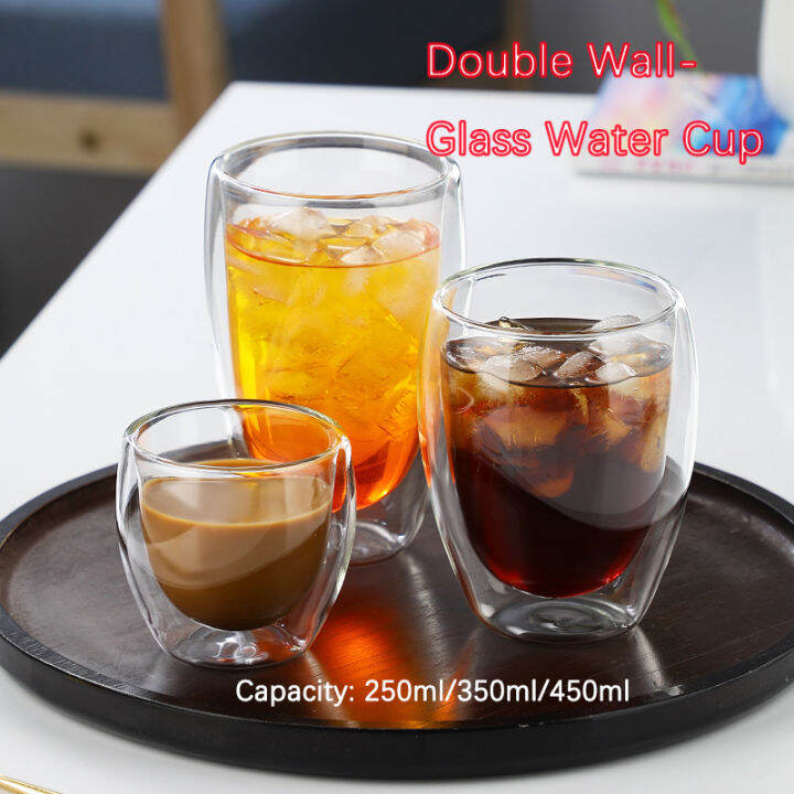 Double Wall Glass Cup Coffee Glass Cup Mug Double Layer Glass Tea Cup