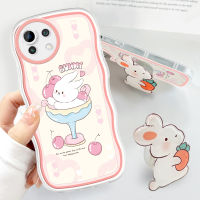 เคสโทรศัพท์ Xiaomi Mi 11 Lite 11 Lite 5G 11 Lite 5G NE 12T 5G 9T 9T Pro (พร้อมที่จับฟรี) เคสป้องกันกล้องคลุมทั้งหมดลายการ์ตูนกระต่ายน่ารักนิ่มแฟชั่น