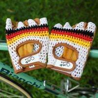 ถุงมือจักรยาน ถุงมือถัก สไตล์วินเทจ ลายธงชาติเยอรมันนี vintage bicycle gloves