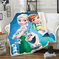 Cute Cartoon Textile Anna Elsa Frozen Princess Children Kids Soft Warm Sofa Fleece Throw Blanket Rug Plush Gift