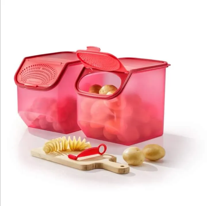 Tupperware Potato Storage Box 5.5L + Onion Storage Container 3L +