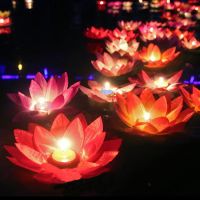 10pcs Romantic Lotus Lamps,wishing Water Floating Candle Light,birthday Wedding Party Decoration,Free Shipping.