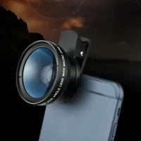 2 in 1 HD Camera Lens Lens Universal Clip 37mm Mobile Phone Lens 0.45x 49UV Wide-Angle Camera Kitsfor iPhone Xiaomi Samsung