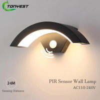 Waterproof IP65 Wall Light Modern LED Wall Lights 10W Outdoor PIR Motion Sensor Aluminium LED Wall Lamps Garden Porch Lighting