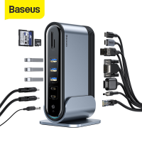 Baseus อะแดปเตอร์ฮับสำหรับ Macbook Pro แล็ปท็อป RJ45ฮับ,17 In 1 USB C Hub Type C กับ Multi HDMI-เข้ากันได้3.0 VGA USB USB-C PD