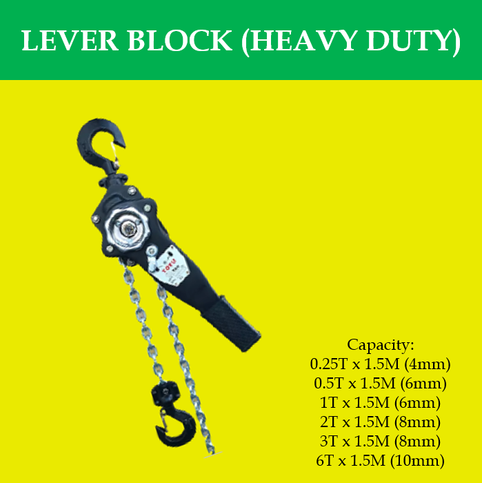 MAGO 0.25T 6T 1.5M LEVER BLOCK (Heavy Duty) Durable high quality block