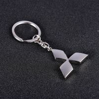 1 pcs metal alloy hollow car key ring for mitsubishi badge keychain 4s shop personality gift pendant men auto accessories