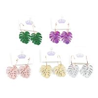 HP085 Acrylic Monstera Dangle Earrings Glitter Mirror Cute Acrylic Earrings