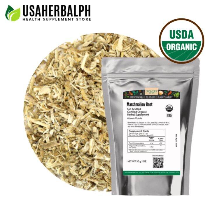 Frontier Organic Marshmallow Root Herbal Tea for Digestion Gastritis