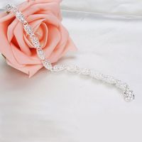 Silver Fashion Hollow Out Beads Link Chain celet (Size: 20 cm, Color: Silver)