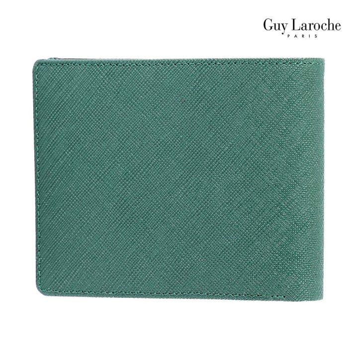 guy-laroche-กระเป๋าสตางค์พับสั้น-มีลิ้นกลาง-รุ่น-mgw0322-สีเขียว
