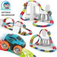 SpaceKids รถไฟเหาะรางเบา รถของเล่นวงโคจรนุ่ม รถของเล่นไฟฟ้า TikTok Soft Track Electrical Toy Rollercoaster Set