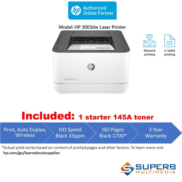 HP LaserJet Pro 3003dw (3G654A) Printer (Replace M203dw) Lazada