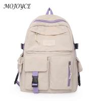 Contrast Color Cute Backpack Female Multifunction Waterproof Women Backpack Student College Schoolbag Girl Shoulder Bag