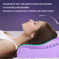 Neck Message Bed Pillow Cool TPE High Elasticity Orthopedic Shoulder Pain Protection Cervical with Cover For Sleep Travel Purple