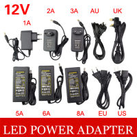 อะแดปเตอร์แปลงเครื่องชาร์จอุปกรณ์ไฟฟ้ากระแสตรง1a-12.5a 110V 220V ถึง12V สำหรับแถบไฟ Led 5050 3528 Eu Us Au Uk ช่องเสียบปลั๊กสาย