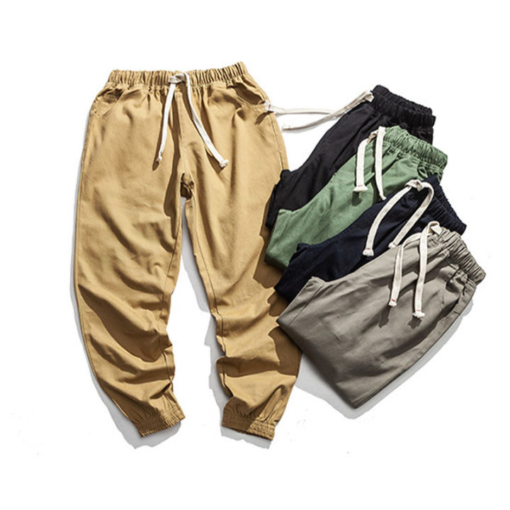 woma-กางเกงคาร์โก้ชาย-เลกกิ้ง-กางเกงสแล็คทรงหลวมสีทึบกางเกงเชือกผูกผู้ชายญี่ปุ่นเทรนด์วัยรุ่น