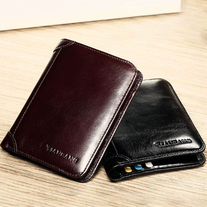 top-deere-jack-mens-wallet-short-horizontal-and-vertical-models-first-layer-cowhide-wallet-classic-trifold-rifd-anti-theft-brush