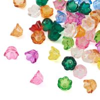 190pcs/50g Mixed Color Transparent Acrylic Flower Beads Spacer End Bead Caps Charms For DIY Handmade Jewelry Making 10x6mm DIY accessories and others