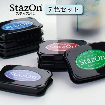 Stazon แท่นประทับ หมึกกันน้ำ ขนาดแป้น 76x48 มม.