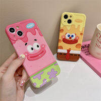 ปากไส้กรอกฟองน้ำลายการ์ตูนแสนสวยสำหรับ IPhone 15 14 13 12 Pro Max เคสโทรศัพท์แฟชั่นสุดสร้างสรรค์