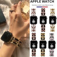 ﹍ Stainless Steel Leather for Apple Watch strap Watch Band For Apple Watch Series 7 SE 6 5 4 3 2 SE iWatch