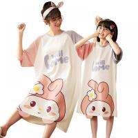 Sanriod ชุดนอนสวัสดี Kitchini ชุด Kawaii Cinnamoroll ผู้ใหญ่เด็ก Melody ของฉันฤดูร้อนบางแขนสั้นครัวเรือนสาวผ้านุ่ม