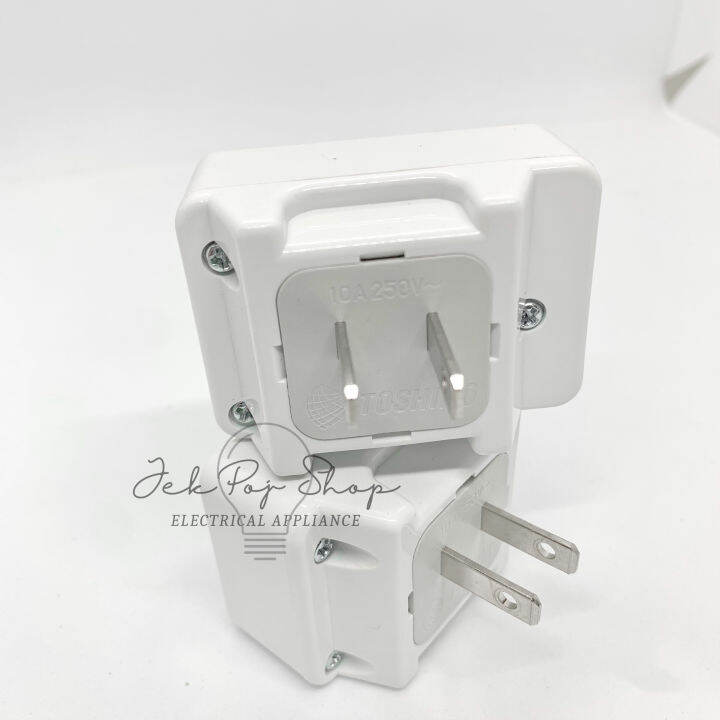 ปลั๊กไฟ-ปลั๊กแปลงขา-universal-adaptor-2-ขาแบน-1-ช่อง-1-สวิทช์-ยี่ห้อ-toshino-รุ่น-co-6s