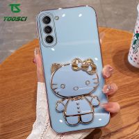 Toosci น่ารักหรูหรา Hello Kitty เมคอัพเคสเคสโทรศัพท์แบบตั้งได้เคสนิ่มสำหรับ Samsung Galaxy S10 Plus S20 FE S20 Plus S20อัลตร้า S21 FE S21บวก S30บวก S21 S30พิเศษ S23 S23พลัสอัลตร้า