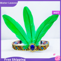 Water Leaves ที่คาดผมขนนกแบบโบฮีเมียนอินเดียเครื่องประดับผมแฮนด์เมด