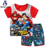 2pcs Boys Cotton Pajamas Suit Round Neck Short Sleeves Home Wear Set For 2-8 Years Old Kids【fast】