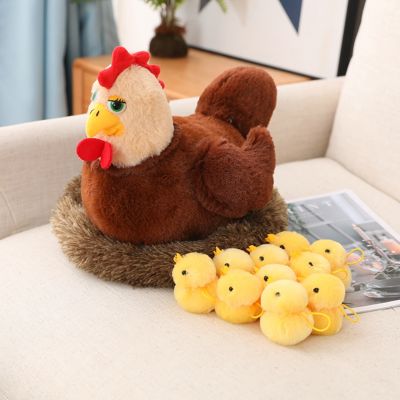 hot【DT】∋►♈  /Chick /Chicken Mother Swan/Chicken Baby Lifelike Animals Stuffed With Kids Comforting