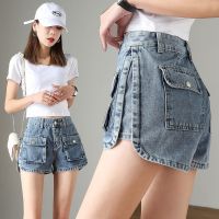 【hot】 Waist Thin Tooling Denim Shorts Womens Loose Fashion Trend Jean Skirt Dancing Jeans Y2k Short Pants Hot