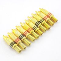 HVJ-4pcs 10pcs Gold Rca Male Connector Plug Connectors For Audio Cable Plug Adapter Video Cctv Camera