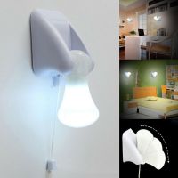 1PC Night Light Pull Cord LED Bulb Handy Stick On Wall Mount Cupboard Room Night Lights