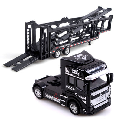 Children Pull Back Alloy Simulation Trailer Supporting Ladder Model Toy Gift