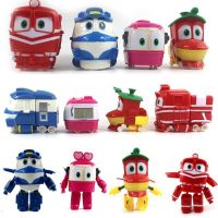 Robot Trains Transformation Juguetes 11Cm PVC RT Model Kay Alf Duck Figure Robot Car Family Anime Figure Toys For Children