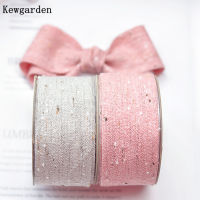 Kewgarden 1" 1.5" 15mm 25mm 38mm Dot Linen Ribbon Handmade Tape DIY Hair Bow tie Corsage Accessories Packing Webbing 10 Yards