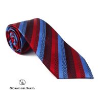 Giorgio Del Sarto Necktie Silk Red 8.5 cm with Fabric Texture เนคไทผ้าไหมสีแดงมีเท็กเจอร์