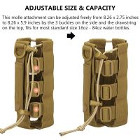 ；’；‘、。 Molle Water Botttle Pouch Sports Pouch Bag Water Bottle Holder Tactical Adjustable Drawstring Water Bottle Carrier For 17-42 OZ