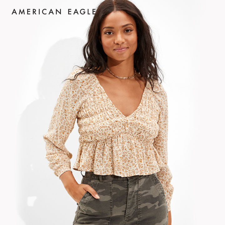 american-eagle-long-sleeve-smocked-babydoll-top-เสื้อ-ผู้หญิง-เบบี้ดอล-แขนยาว-ewsb-035-3967-700