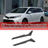 2Pcs Car Front Grill Grille Cover Decorative Trim Strips Mouldings Fit for Toyota Sienna 2019-2020