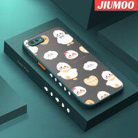 เคส JIUMOO สำหรับ Realme C2 C2S เคส A1K OPPO ลายเป็ดแฮปปี้บางดีไซน์ใหม่ขอบสี่เหลี่ยมด้านข้างกันกระแทกมีน้ำค้างแข็งโปร่งใสแข็งเคสมือถือปลอกซิลิโคนคลุมทั้งหมดเคสป้องกันกล้อง Softcase