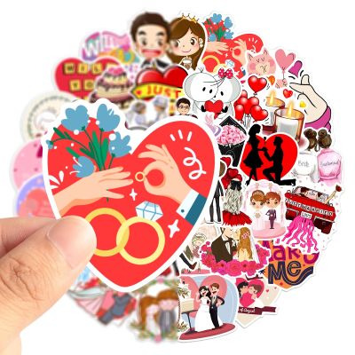 [COD] 50 pieces of wedding festive stickers window mobile phone case suitcase creative decoration waterproof wholesale