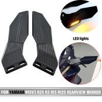 For Yamaha R15V3 R25 R3 R1 R1S R125 YZF Motorcycle Adjustable Rotating Rearview Mirror Side Wing Spoiler Fairing With Rear View