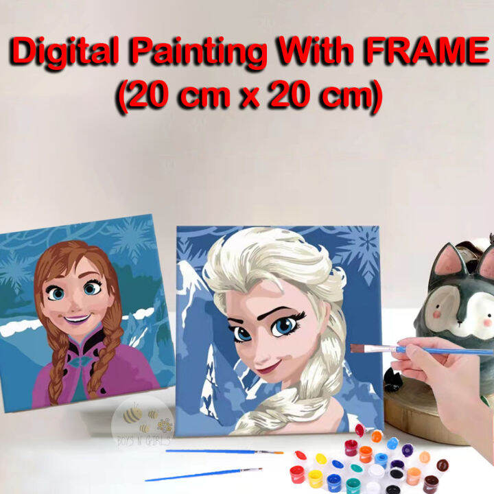 DIY Digital Painting by Number With Frame 20*20cm Lazada