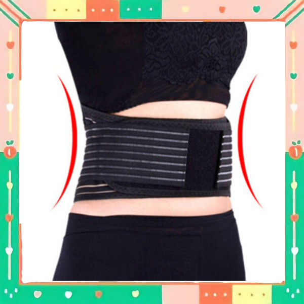 เข็มขัดพยุงหลัง+เอว Back Support Belt สีดำ