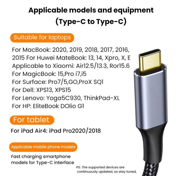 chaunceybi-สายต่อขยาย-usb-c-ตัวผู้ไปยังตัวเมีย10gbps-สายข้อมูล-usb3-1-gen2-100w-ชาร์จเร็วสำหรับแล็ปท็อป-sumsung