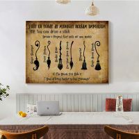 NewVintage แม่มดไม้กวาด Emporium ความรู้โปสเตอร์ฮาโลวีน Broomstick Wall Art ภาพวาดผ้าใบ Retro Home Decor พิมพ์ภาพ